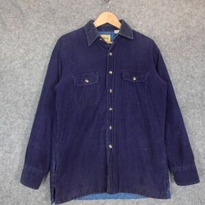 Vintage Chore Quilted Corduroy Jacket Men Medium Indigo‎ Western Barn TRAILS END
